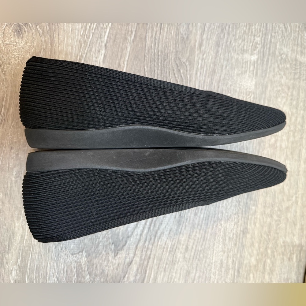 VIVAIA Lightweight Square-Toe V-Cut Flats Margot Walker Black Classic Size 38 - Picture 9 of 10